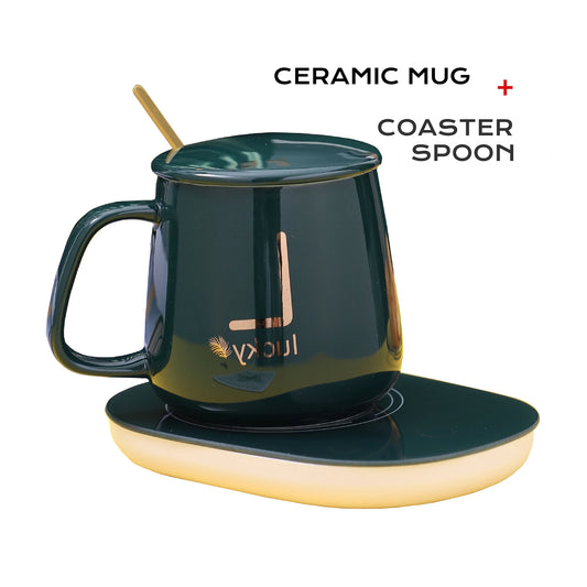 Ceramic Coffee Mug with Temperature Control Coaster